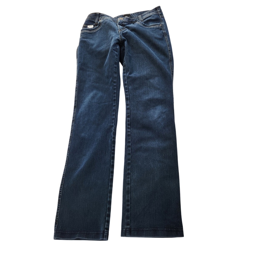 Kuhl Women Blue Straight Leg Jeans Denim Pants Sz 8 Reg Outdoor Hiking Momcore